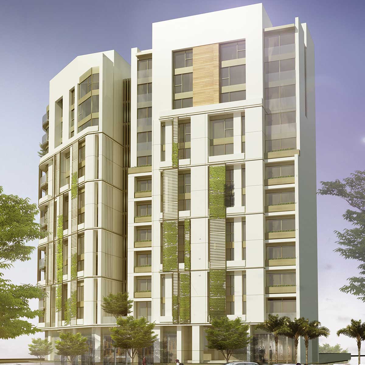 urban building with greeneries