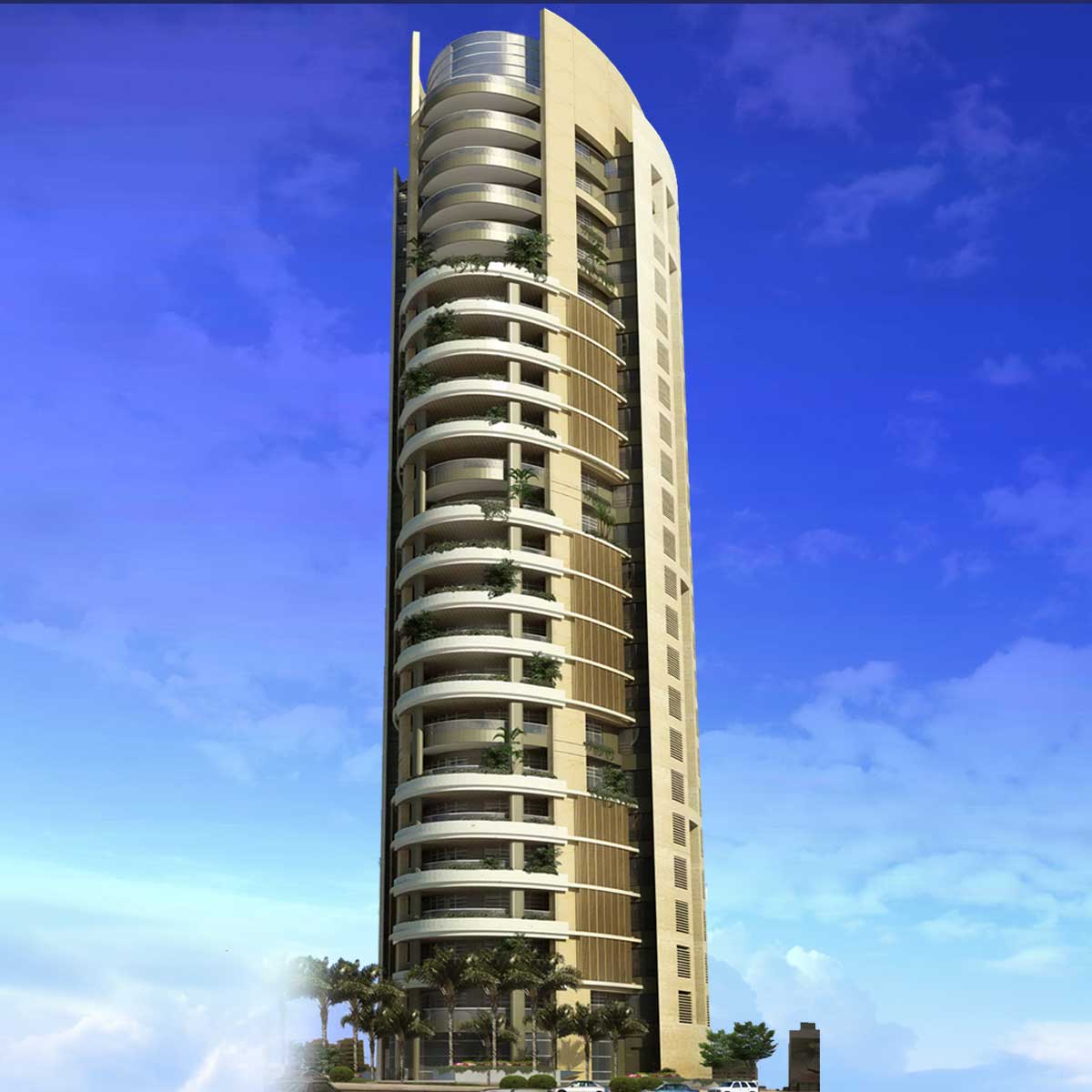 urban building with greeneries